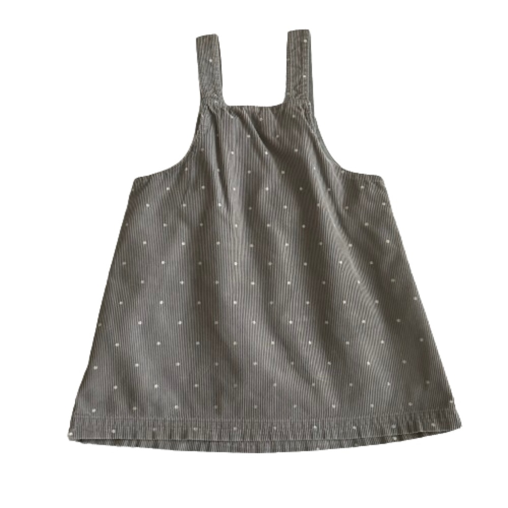 *SOLD*. Carter's Baby Girl 24M Gray & White Polkadots Sleeveless Cotton Dress - Picture 2 of 11